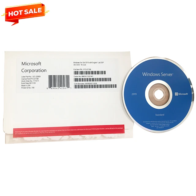

Windows Server 2019 Stardard / Datacenter Windows Server 2019 STD DVD Full Package 6 Months Guaranteed