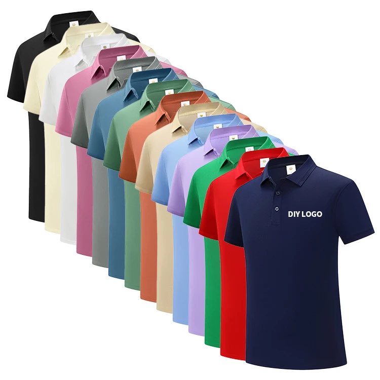 New Summer Fashion Custom Logo Men Work Polo Shirt Men'S Short-Sleeved Shirt Plain 14 Colors Blank Men Polo Shirt