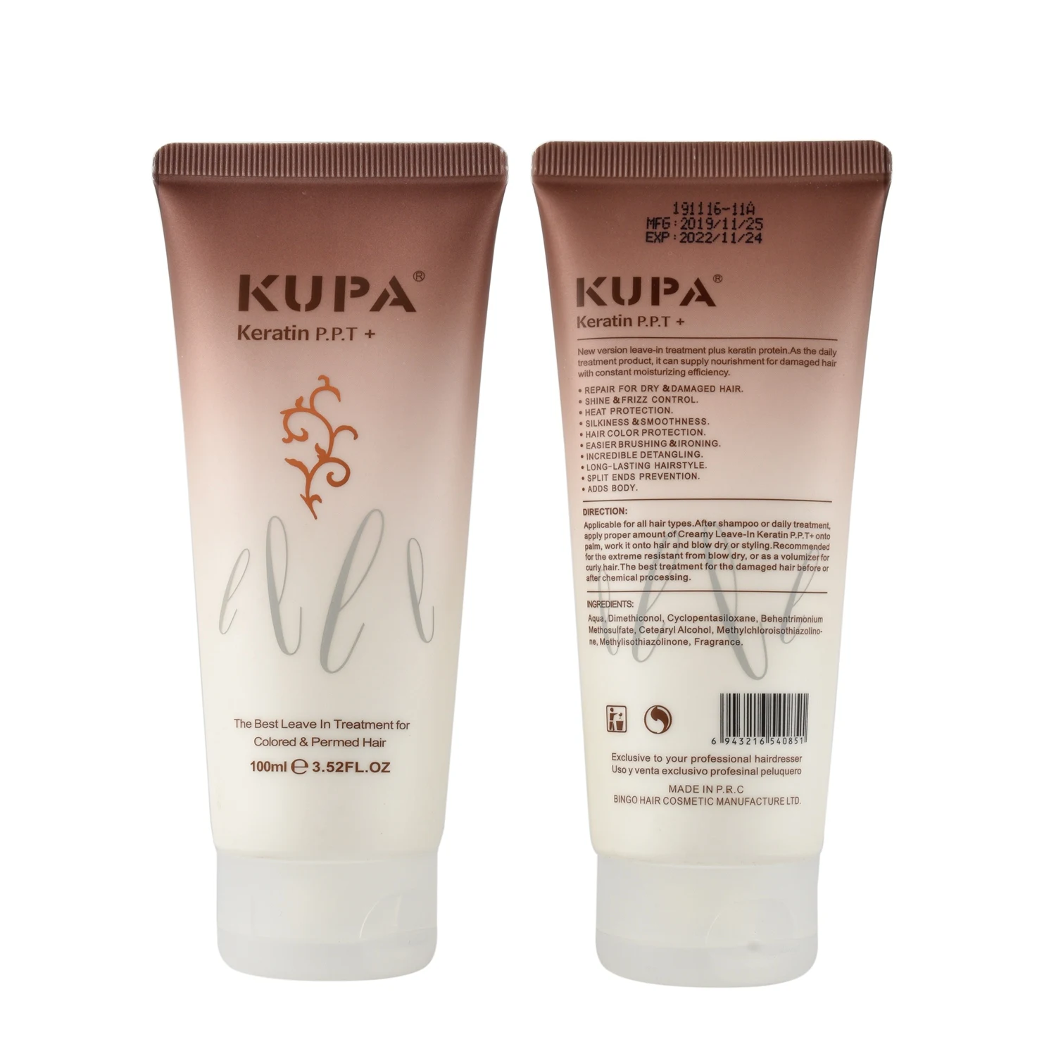 

KUPA High Quality Leave In Hair Conditioner P.P.T to Provide Additional Damage Restoration