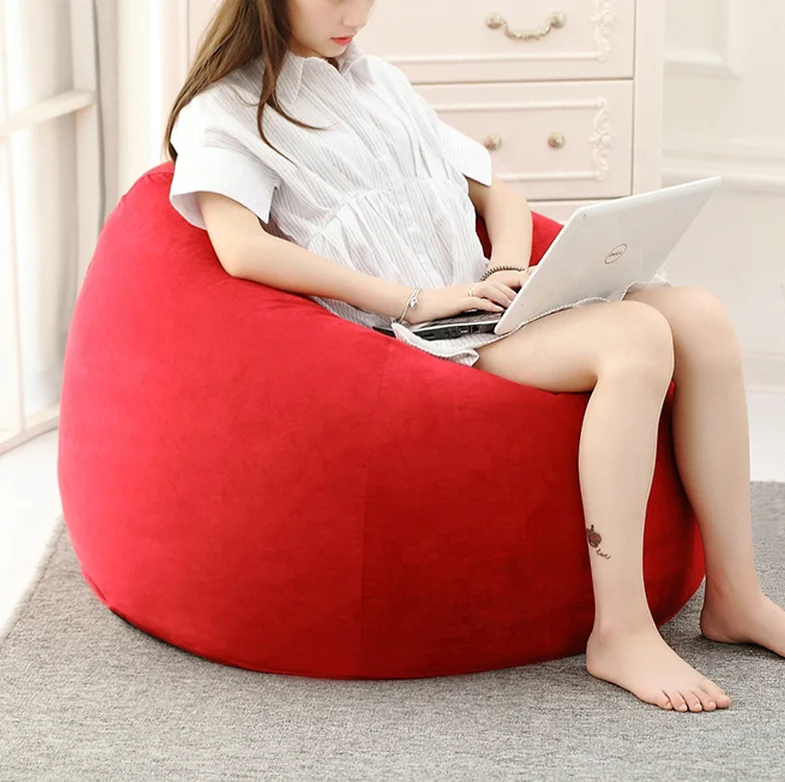 

Lazy Folding Luxury Portable Indoor Furniture Plush Stuffed Bean Bag Sofa Chair Stuffed Animal Container with Handle