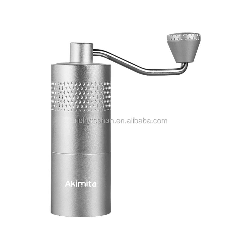 

Heavy Duty Manual Burr Coffee Grinder 250g Adjustable Grinding Selector Best For Traveling And Camping, Black, silver