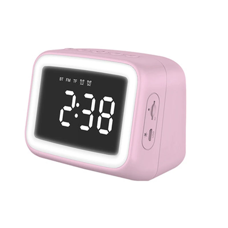 

2021 new tweeter mini portable music wireless blue tooth alarm clock speaker with TF card support FM call, Customized color