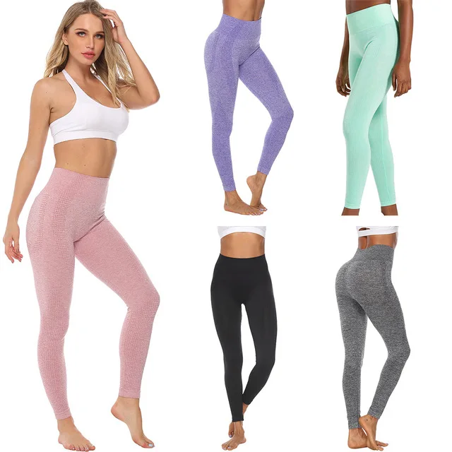 

Ready To Ship Comfortable Custom Fitness & Yoga Wear Womens High Waisted High elasticity Yoga Pants Seamless Leggings, 5 colors