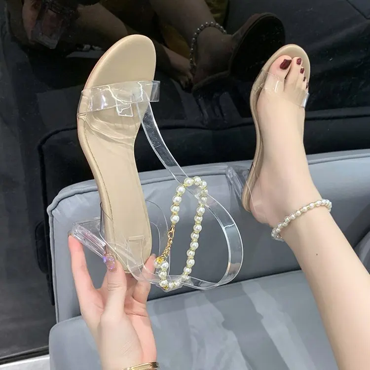 

Wholesale high heel sandals transparent heel sandals women shoes sandals ladies