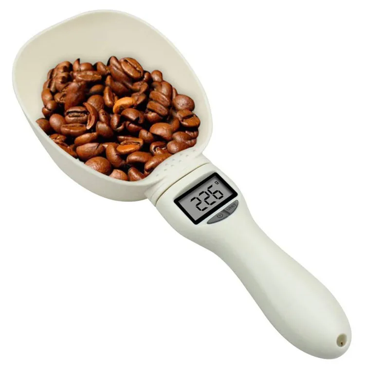 

Detachable Precise Digital Pet Dog Food Measuring Scoop Spoon with Five Measuring Units, White