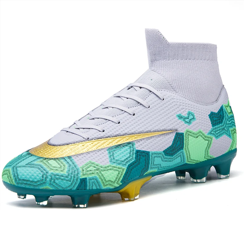 

Factory customize Men Cleats Football Boots High Top Soccer boots Sneakers football shoes Turf Futsal outdoor Soccer shoes