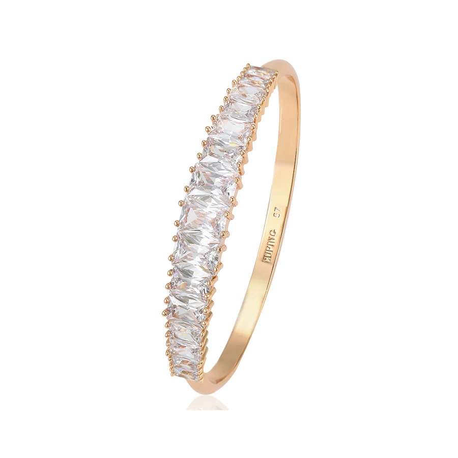 

52395 Xuping jewelry new design gold fashion white stone bangles
