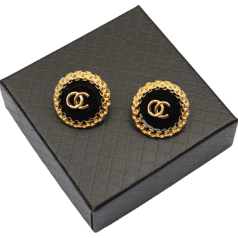 

Brand Style earrings exquisite geometry Rhinestone letter C Earrings hot products
