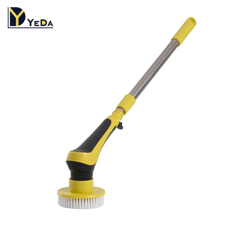 

Bathroom Kitchen Cleaning Brush Adjustable Waterproof Spin Power Scrubber, Yellow & customizable