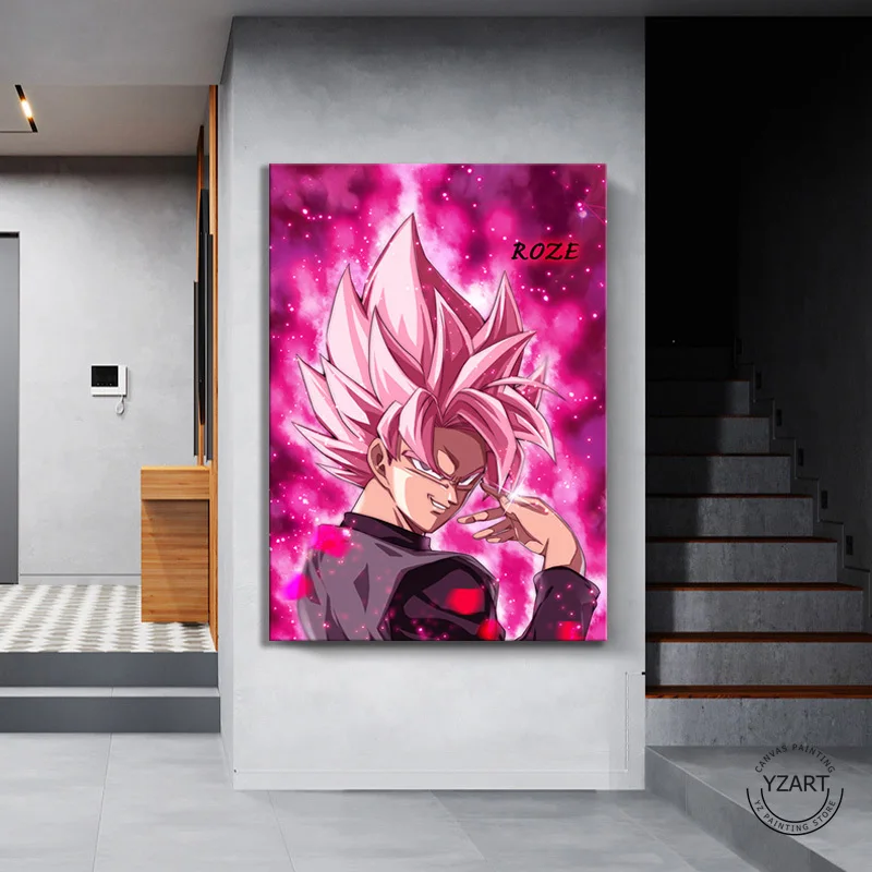 

Unframed Animation Oil Painting Black Goku Dragon Ball Figure Canvas Art Paints HD Wallpaper Home Decor Wall Stickers Murals, Multiple colours