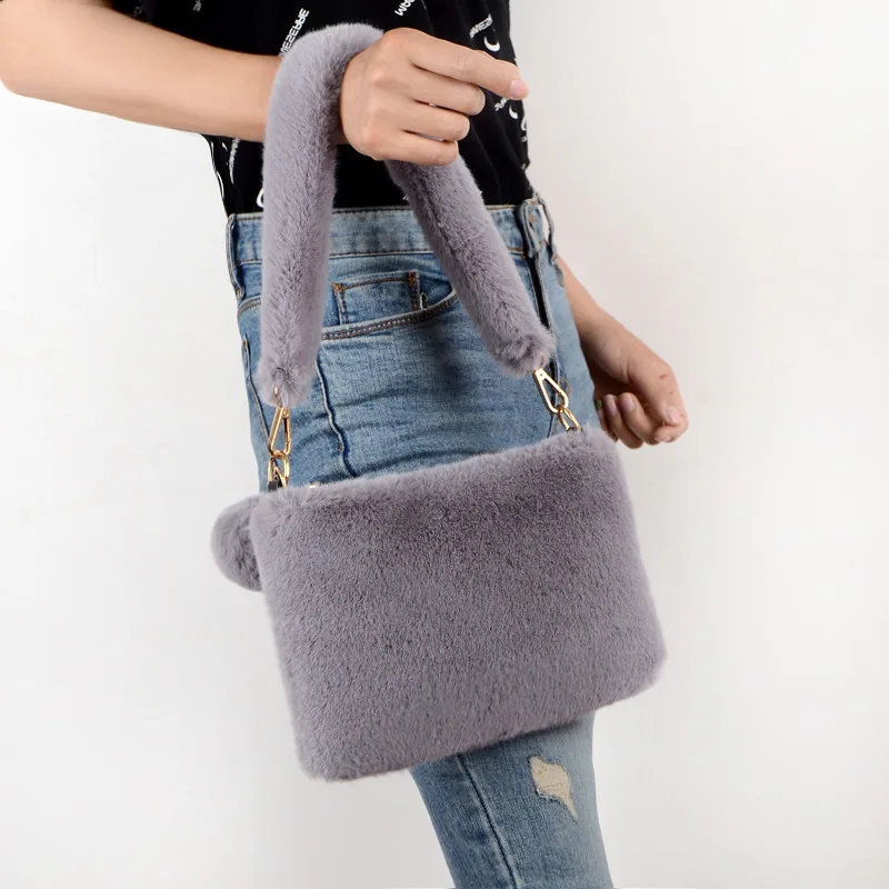 

High-end imitation mink fur bag plush bag