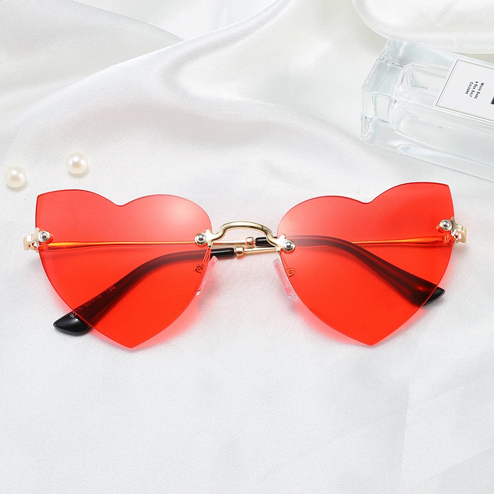 

RENNES [RTS] 2020 New Arrival trendy heart shaped sunglasses metal frame PC Rimless Oversize glasses China factory, Choose