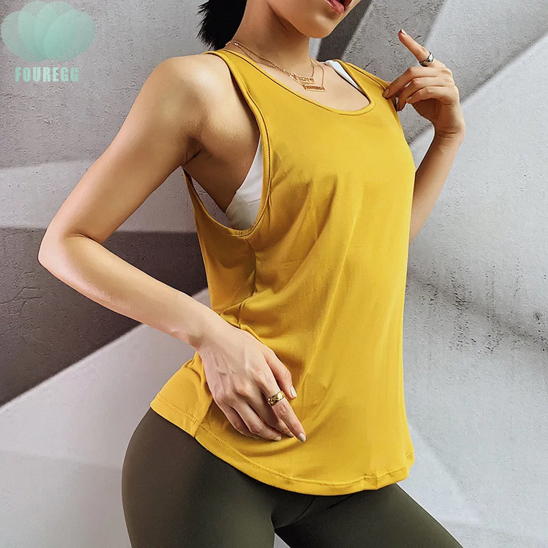 

Sports Women Loose Fitness T-shirt Yoga Top Smock Custom Logo