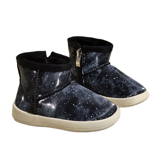 

Boys' snow boots 2021 winter new children's bright warm cotton shoes boys' non-slip boots, Pink