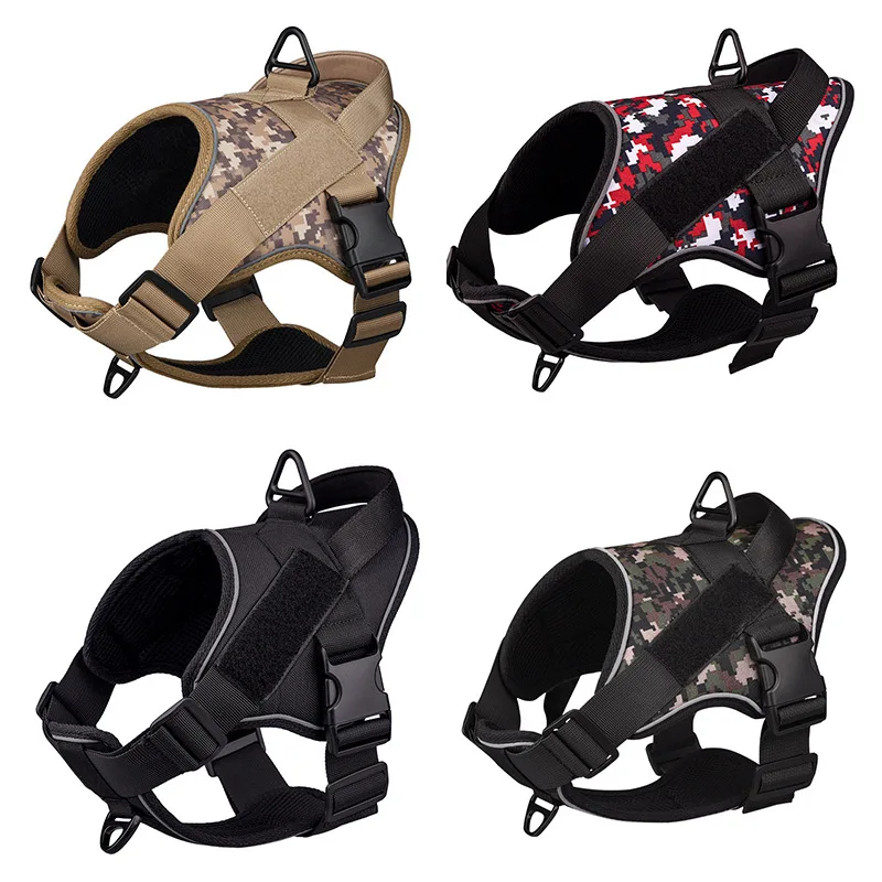 

Factory cheap price adjustable reflective waterproof tactical nylon pet dog harness