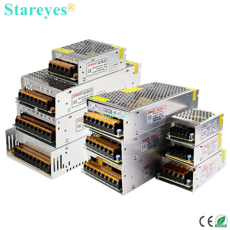 
100 Pcs Power Adapter Supply Transformer AC100 240V to DC12V 1A 2A 3A 5A 6A 8A 10A 12A 15A 20A 25A 30A 40A 50A 60A 