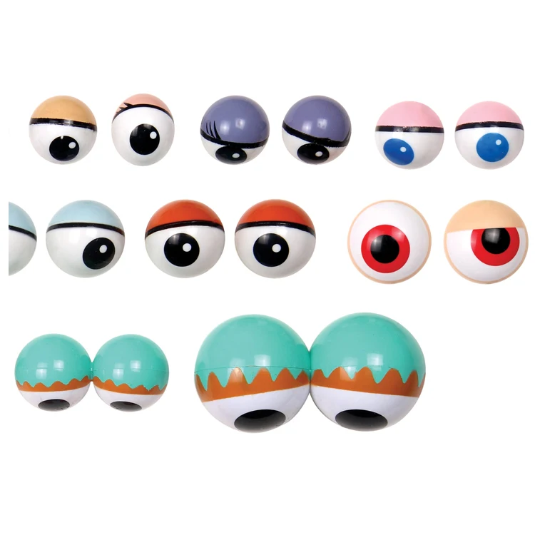 

Cheap craft safety plastic doll eyes half round printing eyes cartoon plush toy eyes, Multi colors