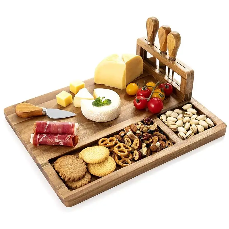 

Bamboo cheese boardFamily party cheese board Friends gift pizza board oak wood cheese boards