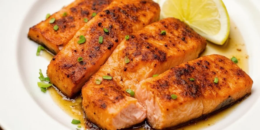 Salmon glazed with honey and balsamic vinegar