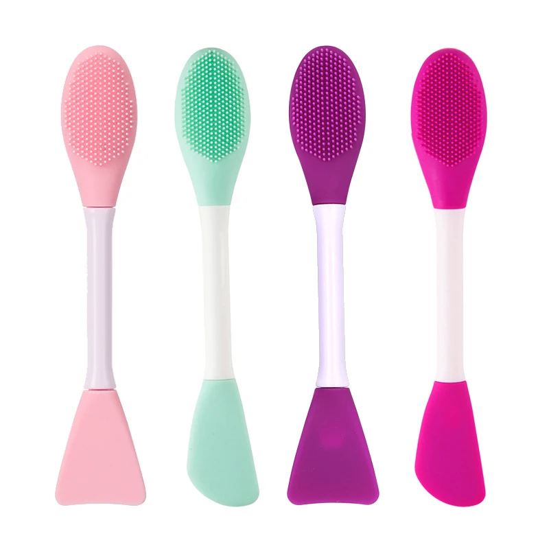 

2 in 1 silicone face mask applicator brush exfoliating face cleansing brush silicone face scrub cleaning washing cleanser brush