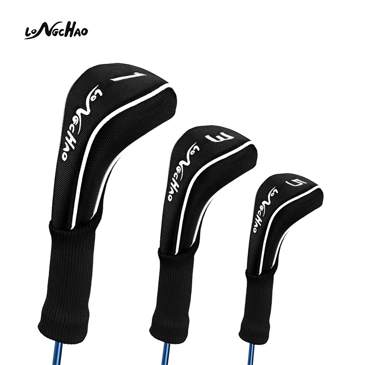 

Wholesale Custom Logo Nylon Embroidery 1#3#5# Golf Headcovers, Black,blue