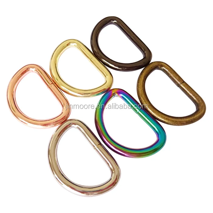 

6 Finishes Colored Metal D-Rings D Ring Loop Buckle For Bag Backpack, Bronze