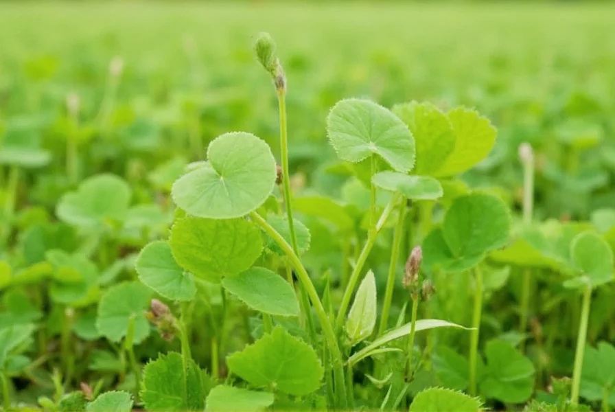 Agricultural field showing healthy growth of red clover in early summer