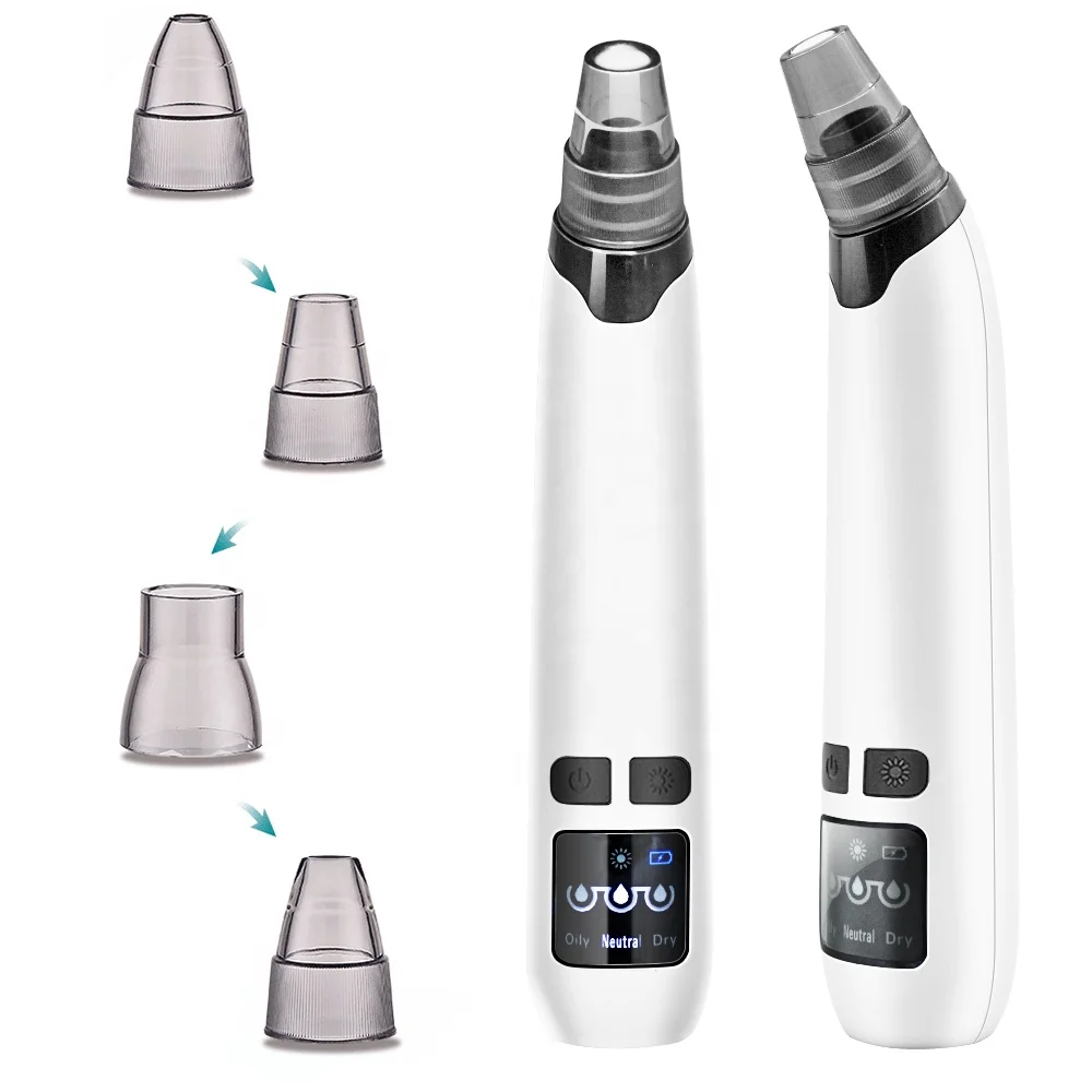 

Vacuum Suction Pore Sucker Cleaner Nose Heated Blackhead Remover, White,green