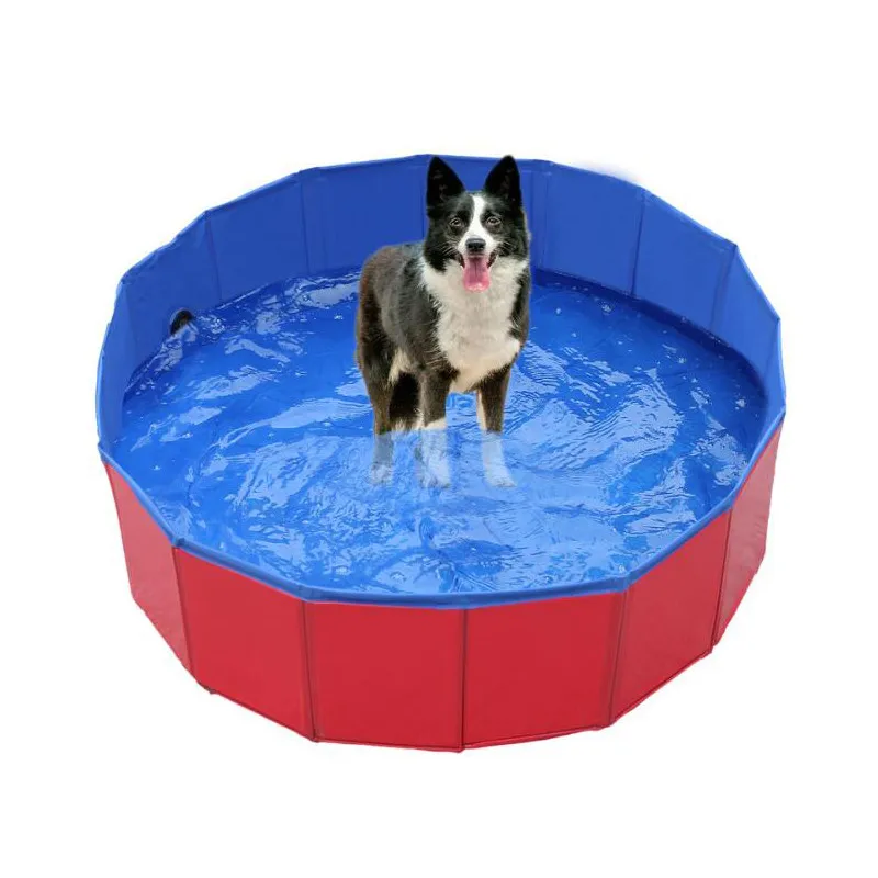 

NEW Foldable paddling pool PVC Pet Bathtub Folding Basin For Dogs Cats Puppy Kitten Shower Swimming Pool House Pet folding pool