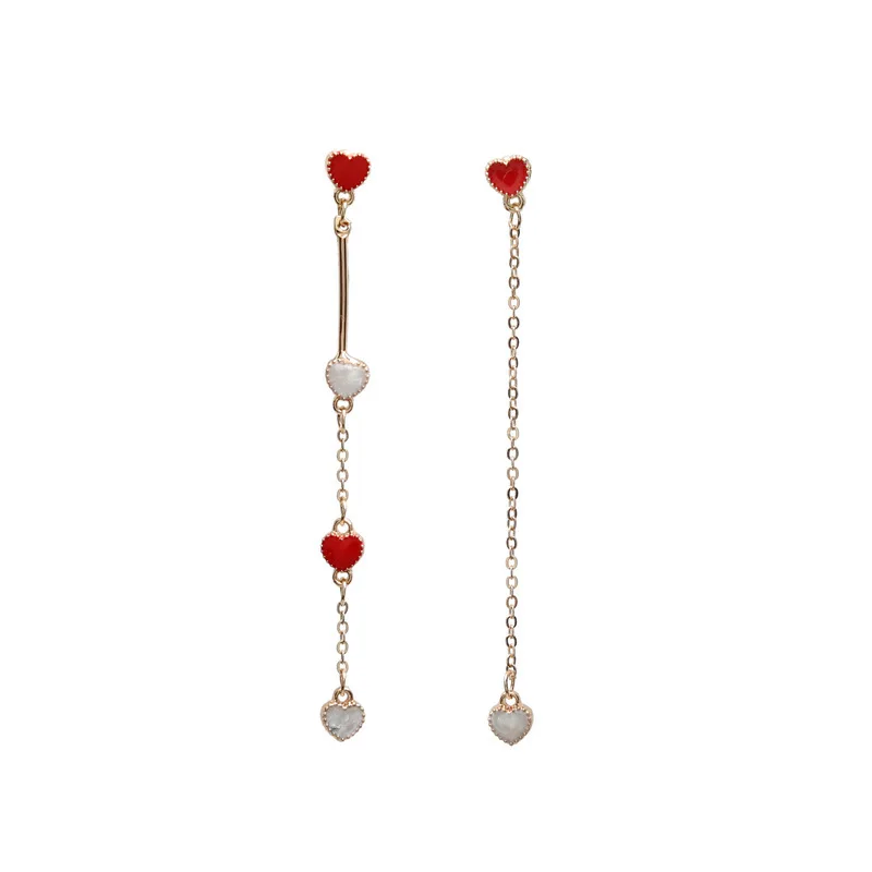 

JUHU S925 Silver Needle Long Love Earrings Female Temperament Suitable For Round Face Earrings 2019 New Tide Slim Net Red, Gold
