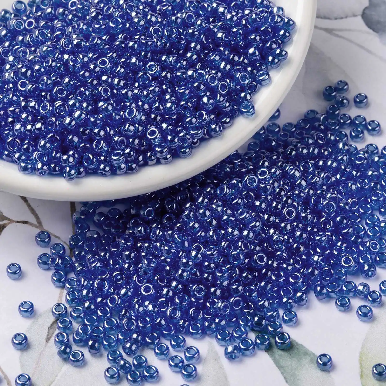 

Pandahall Miyuki 8/0 (RR175) Transparent Sapphire Luster Round Seed Beads