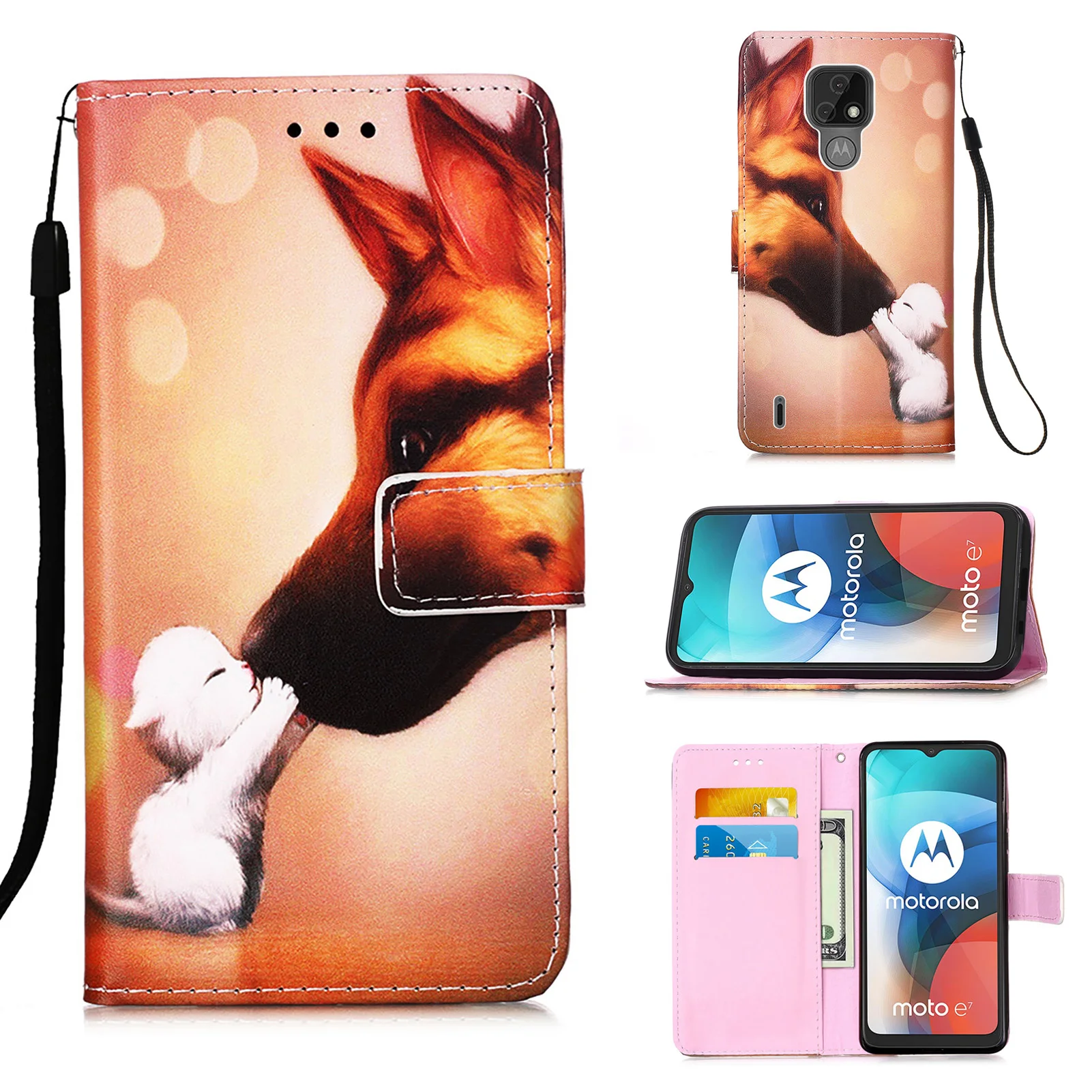 

Magnetic side flip Phone Cover bags pouch PU Leather Phone Case For Moto E7 Wallet Bag Stand Capa Cover Cases