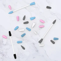 

Cotton Buds with Dust-proof Case Eco Friendly Washable Travel Cosmetic Swab Stick Silicone Reusable Swab for Daily Use