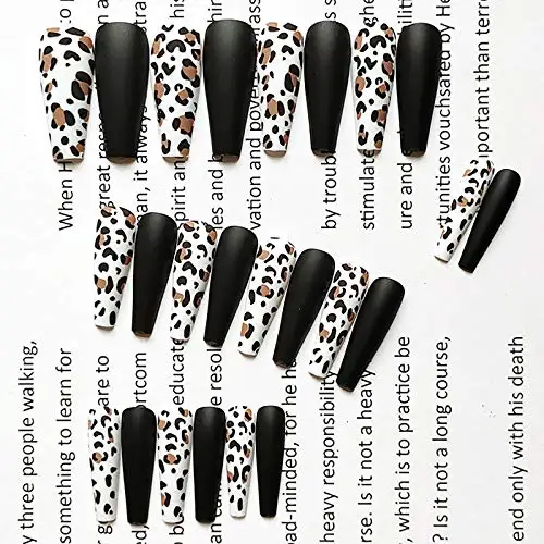 

Gorgels 24 Pieces Extra Long Coffin Press on Nails Long Ballerina False Nail Full Cover Artificial Fake Nails Tips