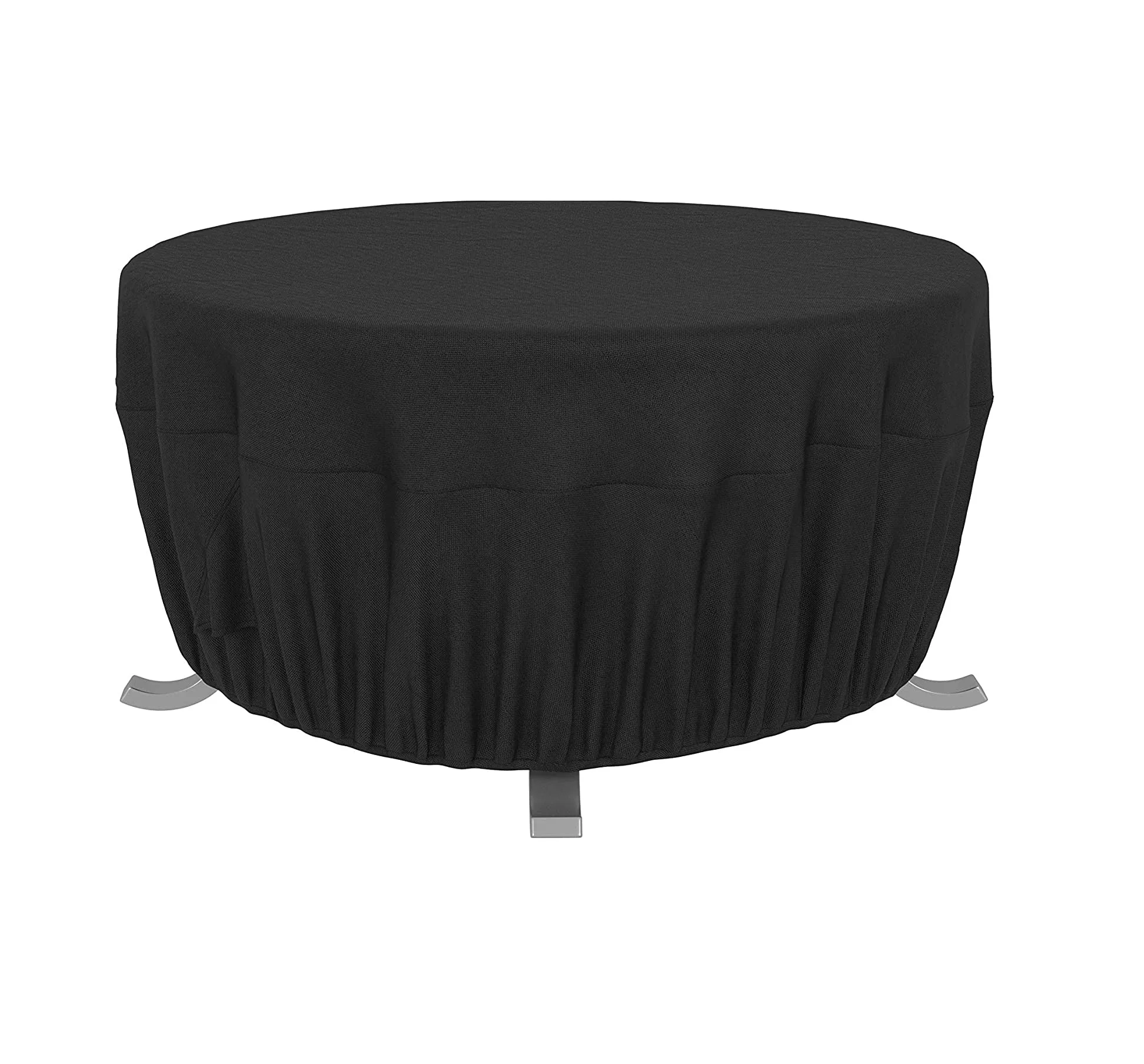 

Outdoor Round Patio Fire Pit Cover 44''D 600D PVC Coating Heavy Duty Weather-Resistant Waterproof, Black