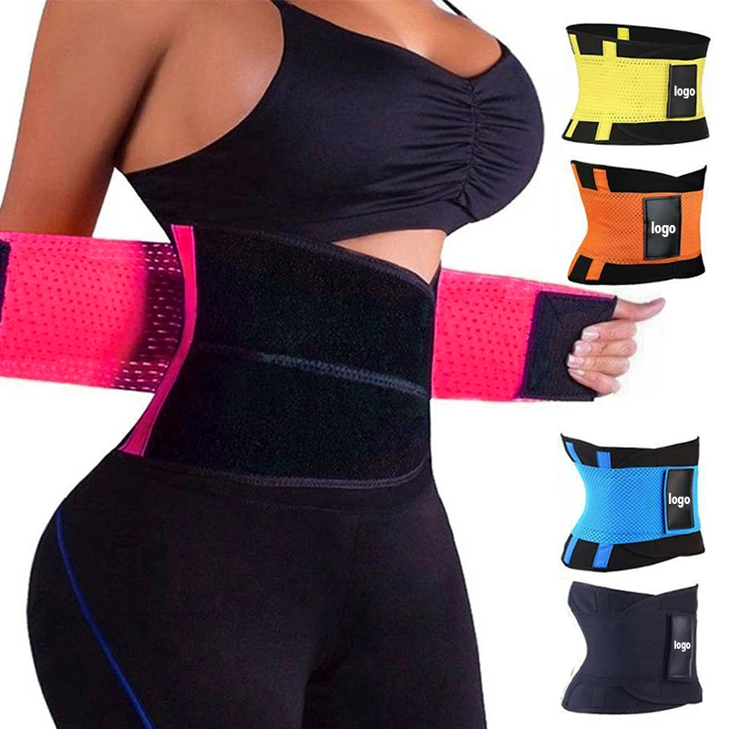

2021 Amazon Hot Selling Back Support Custom Logo Neoprene Adjustable Sauna Sweat Waist Trainer Waist Trimmer Belt For Women, Black,red,yellow,pink,blue