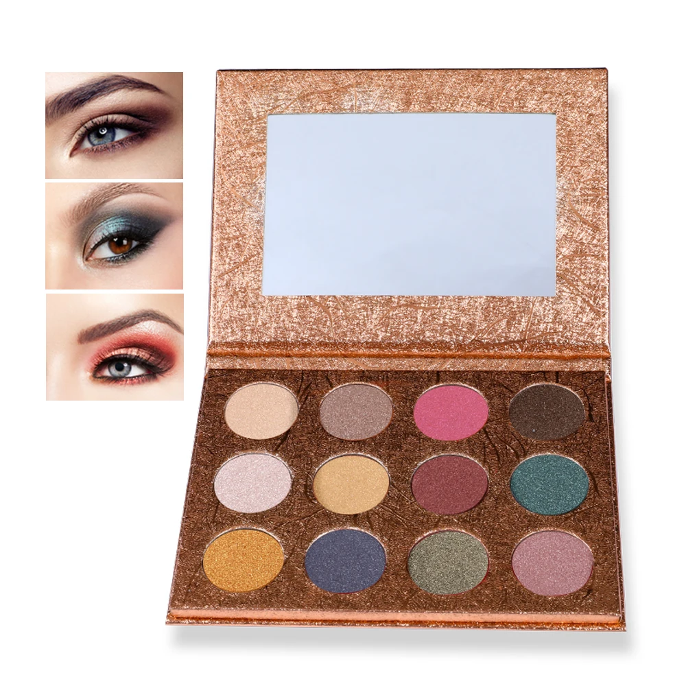 

OEM Eye Shadow Palette Sombra De Ojos Custom 12 Colors Make Up Pallette Maquillage En Gros Low MOQ Matte Eyeshadow Palete Bases, 12 multi-colors