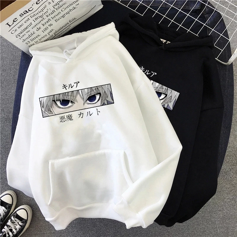 

Hisoka Kurapika Hoodies Men Killua Zoldyck Devil Eye Sweatshirts Anime Hip Hop Hoody Streetwear Tops Male, Customized color