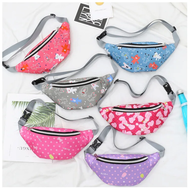 

Custom Logo Print Cartoon Waist Bag Kids Fanny Pack, 10 colors