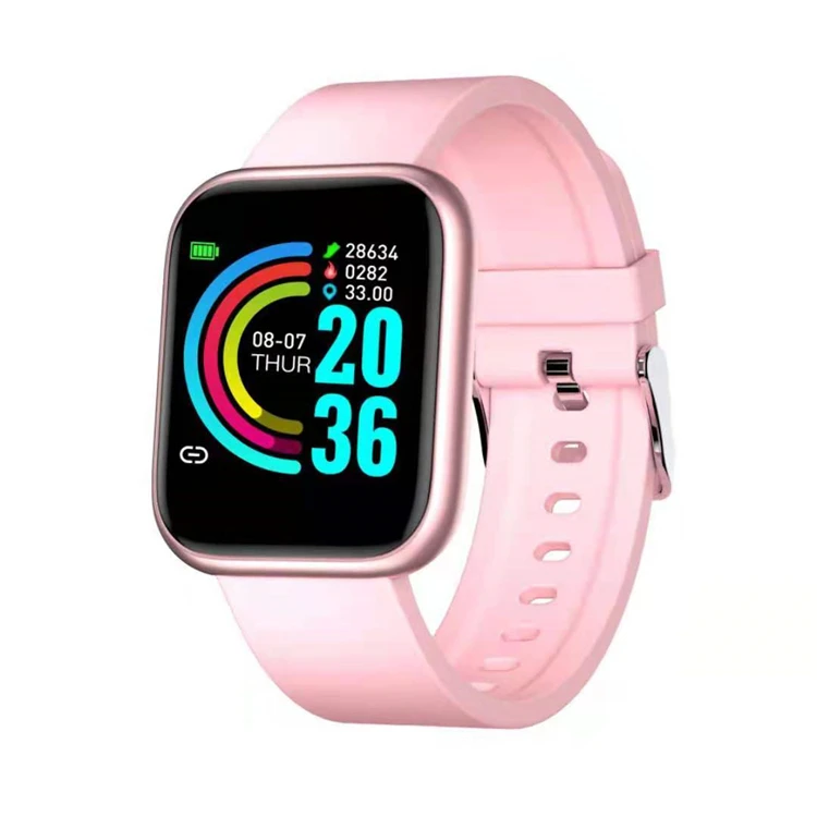 

Amazon New products single touch screen waterproof smart bracelet fitness tracker band sport wrist watch iwo smart watch i5, Black, white, pink