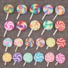 wholesale flat back round swirl sugar lolly polymer clay craft for decoration