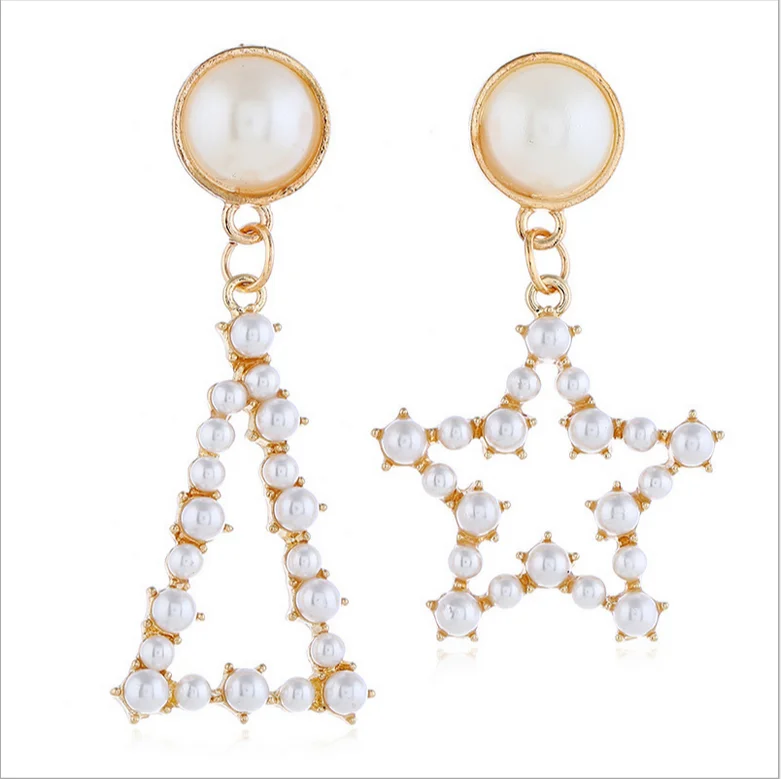 

Pearl alloy irregular earrings stainless steel jewelry wedding jewelry