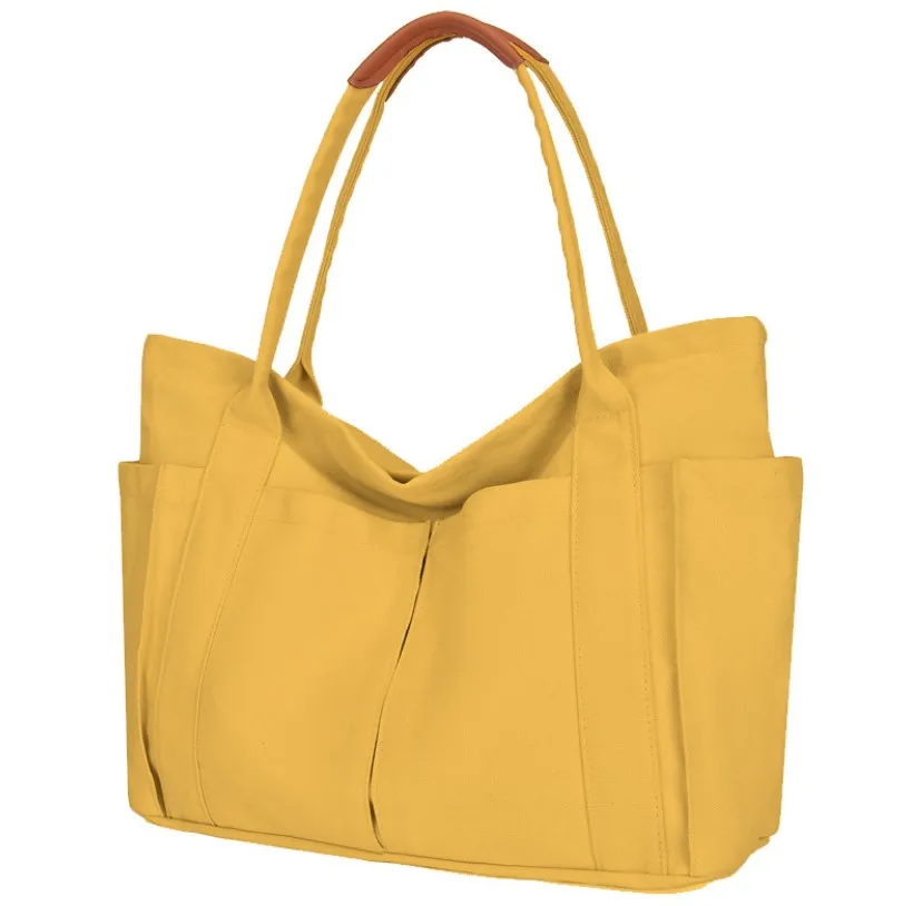 

Extra Large Blank Canvas Shopping Tote Bag with Zipper and Pockets