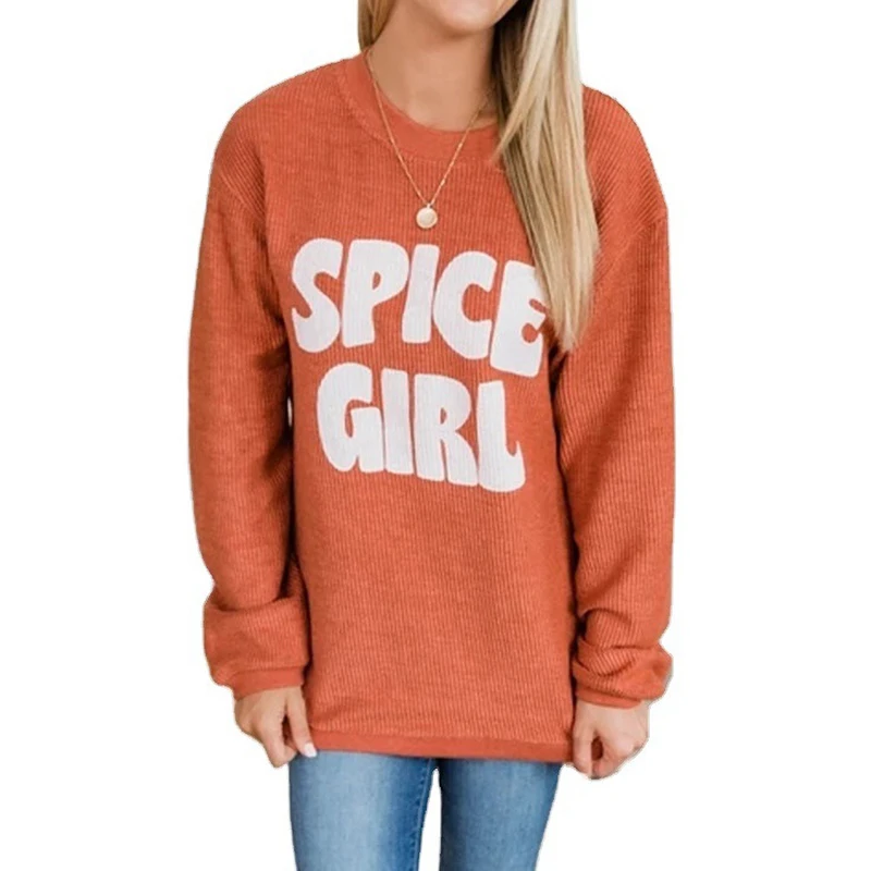 

Wholesale Custom Logo Sweatshirt Women's Printed Round Neck Long Sleeve Pullover Sweatshirt