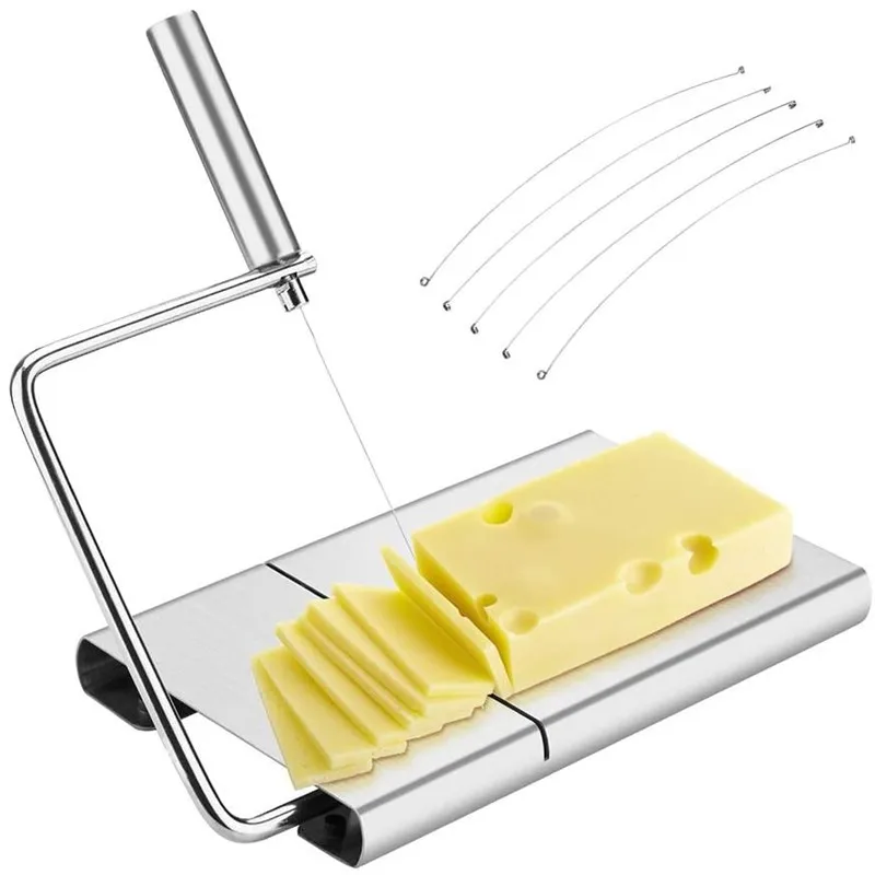 

Hot Sale Stainless Steel Kitchen Tool Set Board Chocolate Grater Cheese Cutting Wire Cheese Butter Cutter Slicer, Sliver