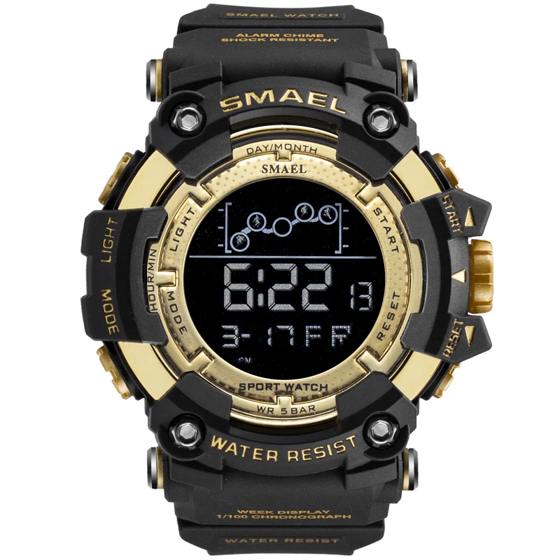 

SMAEL 1802 quartz digital watch waterproof sport outdoor watch for man pocket, Army green,black gold,black gray,black blue,black,orange,khaki