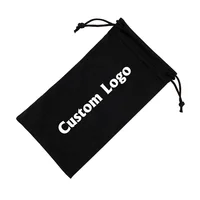 

High Quality Logo Printed White Gray Black Soft Eyeglasses Bag, Custom Logo Microfiber Sunglasses Pouch