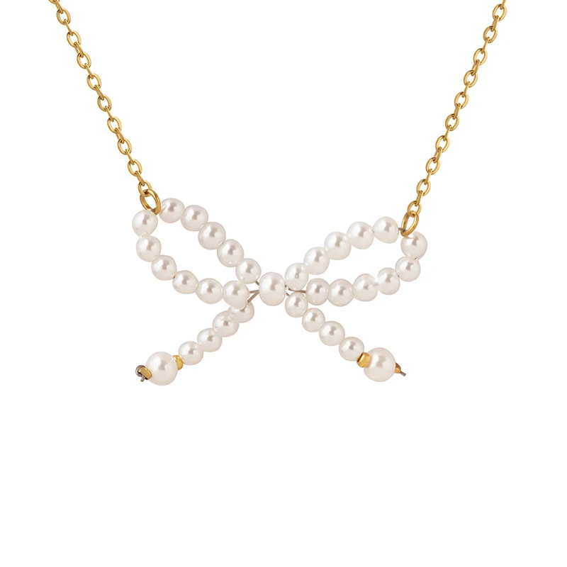 Fashion Sweet Pearl Necklace Imitation Pearl butterfly Necklace