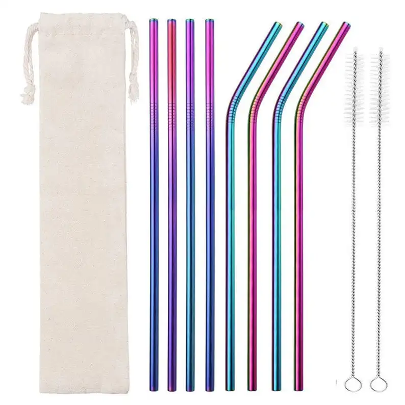 

Rainbow Metal Reusable Stainless Steel Drinking Straw, Customized color