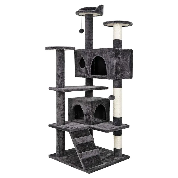 

ZMaker Multi-Level and Condos Pet Palace Cat Scratching Post Tower Tree